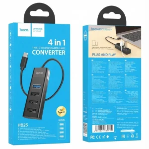 Hoco HB25 Easy Mix (Type-C) 4-in-1 High Speed Converter Black