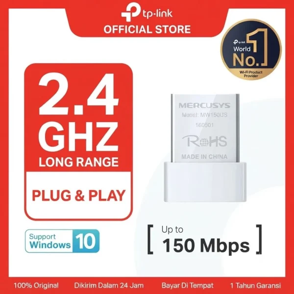 Mercusys MW150US N150 Wireless Nano USB Adapter 150Mbps